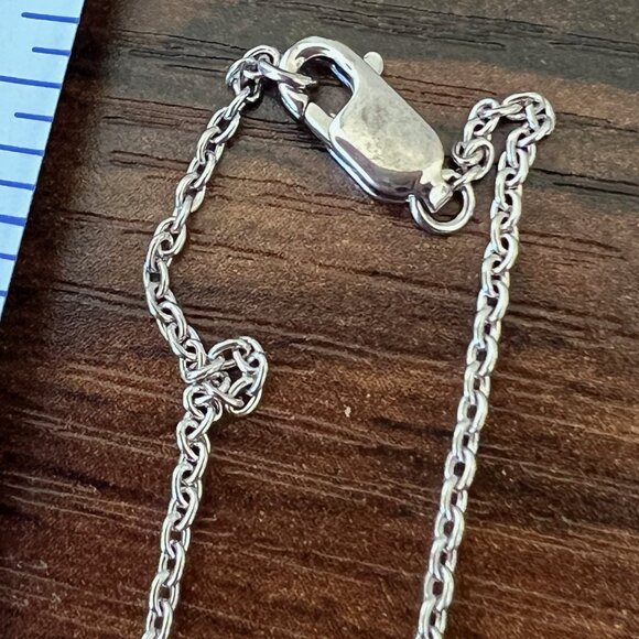 Infinity necklace sterling silver 18 inch chain with 3 round diamond accents 925 - Picture 4 of 13